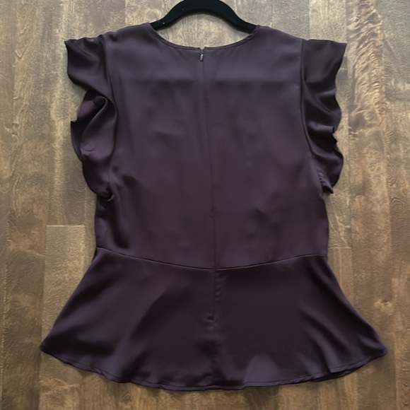 Ruffle Peplum Blouse Wine size Medium - Picture 4 of 7